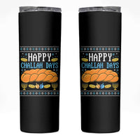 Happy Challah Days Skinny Tumbler Ugly Hanukkah Food Lover Gift - Wonder Print Shop