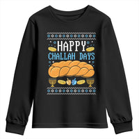 Happy Challah Days Youth Sweatshirt Ugly Hanukkah Food Lover Gift - Wonder Print Shop