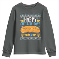 Happy Challah Days Youth Sweatshirt Ugly Hanukkah Food Lover Gift - Wonder Print Shop