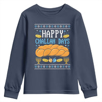 Happy Challah Days Youth Sweatshirt Ugly Hanukkah Food Lover Gift - Wonder Print Shop