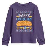 Happy Challah Days Youth Sweatshirt Ugly Hanukkah Food Lover Gift - Wonder Print Shop