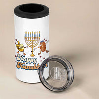 Funny Hanukkah 4 in 1 Can Cooler Tumbler Dab Dreidel Menorah Challah Gift - Wonder Print Shop
