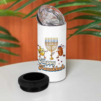 Funny Hanukkah 4 in 1 Can Cooler Tumbler Dab Dreidel Menorah Challah Gift - Wonder Print Shop