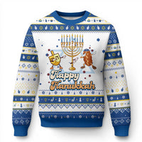 Funny Chanukkah Hanukkah Ugly Sweater Dab Dreidel Menorah Challah Gift - Wonder Print Shop