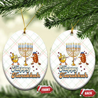 Funny Hanukkah Ceramic Ornament Dab Dreidel Menorah Challah Gift - Wonder Print Shop