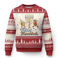 Funny Hanukkah Ugly Christmas Sweater Dab Dreidel Menorah Challah Gift - Wonder Print Shop