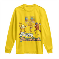 Funny Hanukkah Long Sleeve Shirt Dab Dreidel Menorah Challah Gift - Wonder Print Shop