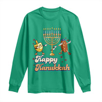 Funny Hanukkah Long Sleeve Shirt Dab Dreidel Menorah Challah Gift - Wonder Print Shop