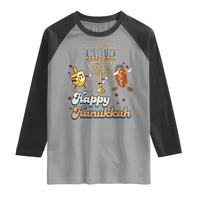 Funny Hanukkah Raglan Shirt Dab Dreidel Menorah Challah Gift - Wonder Print Shop