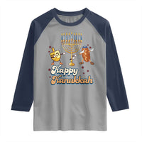 Funny Hanukkah Raglan Shirt Dab Dreidel Menorah Challah Gift - Wonder Print Shop