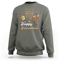 Funny Hanukkah Sweatshirt Dab Dreidel Menorah Challah Gift - Wonder Print Shop