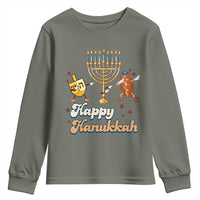 Funny Hanukkah Youth Sweatshirt Dab Dreidel Menorah Challah Gift - Wonder Print Shop