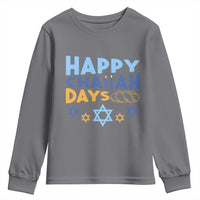 Happy Challah Days Youth Sweatshirt Hanukkah Holiday Gift - Wonder Print Shop