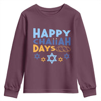 Happy Challah Days Youth Sweatshirt Hanukkah Holiday Gift - Wonder Print Shop