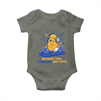 Hanukkah DJ Challah And Dreidel Baby Onesie Funny Jewish Gift - Wonder Print Shop