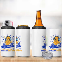 Hanukkah DJ Challah And Dreidel 4 in 1 Can Cooler Tumbler Funny Jewish Gift - Wonder Print Shop