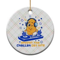 Hanukkah DJ Challah And Dreidel Ceramic Ornament Funny Jewish Gift - Wonder Print Shop