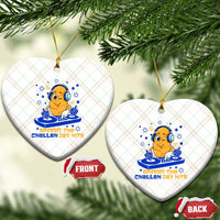 Hanukkah DJ Challah And Dreidel Ceramic Ornament Funny Jewish Gift - Wonder Print Shop