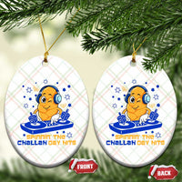 Hanukkah DJ Challah And Dreidel Ceramic Ornament Funny Jewish Gift - Wonder Print Shop