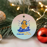 Hanukkah DJ Challah And Dreidel Ceramic Ornament Funny Jewish Gift - Wonder Print Shop