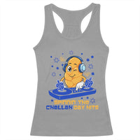 Hanukkah DJ Challah And Dreidel Racerback Tank Top Funny Jewish Gift - Wonder Print Shop