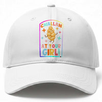 Funny Hanukkah Challah At Ya Girl Baseball Cap Jewish Chanukah Bread Gift