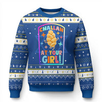 Funny Challah At Ya Girl Hanukkah Ugly Sweater Jewish Chanukah Bread Gift - Wonder Print Shop