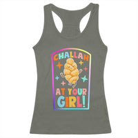 Funny Hanukkah Challah At Ya Girl Racerback Tank Top Jewish Chanukah Bread Gift - Wonder Print Shop