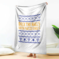 Funny Ugly Hanukkah Throw Blanket Deck The Halls With Matzo Balls Jewish Gift - Wonder Print Shop