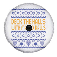 Funny Ugly Hanukkah Spare Tire Cover Deck The Halls With Matzo Balls Jewish Gift - Wonder Print Shop