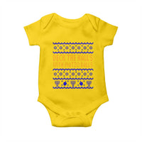 Funny Ugly Hanukkah Baby Onesie Deck The Halls With Matzo Balls Jewish Gift - Wonder Print Shop