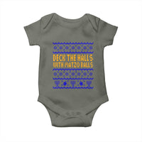 Funny Ugly Hanukkah Baby Onesie Deck The Halls With Matzo Balls Jewish Gift - Wonder Print Shop