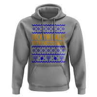 Funny Ugly Hanukkah Hoodie Deck The Halls With Matzo Balls Jewish Gift - Wonder Print Shop