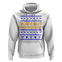 Funny Ugly Hanukkah Hoodie Deck The Halls With Matzo Balls Jewish Gift - Wonder Print Shop