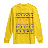 Funny Ugly Hanukkah Long Sleeve Shirt Deck The Halls With Matzo Balls Jewish Gift - Wonder Print Shop