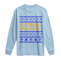 Funny Ugly Hanukkah Long Sleeve Shirt Deck The Halls With Matzo Balls Jewish Gift - Wonder Print Shop