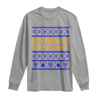 Funny Ugly Hanukkah Long Sleeve Shirt Deck The Halls With Matzo Balls Jewish Gift - Wonder Print Shop