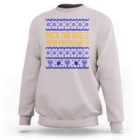 Funny Ugly Hanukkah Sweatshirt Deck The Halls With Matzo Balls Jewish Gift - Wonder Print Shop
