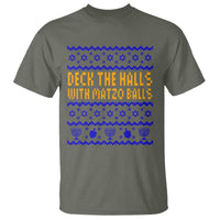 Funny Ugly Hanukkah T Shirt Deck The Halls With Matzo Balls Jewish Gift - Wonder Print Shop