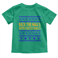 Funny Ugly Hanukkah Toddler T Shirt Deck The Halls With Matzo Balls Jewish Gift - Wonder Print Shop