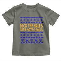Funny Ugly Hanukkah Toddler T Shirt Deck The Halls With Matzo Balls Jewish Gift - Wonder Print Shop