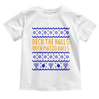Funny Ugly Hanukkah Toddler T Shirt Deck The Halls With Matzo Balls Jewish Gift - Wonder Print Shop