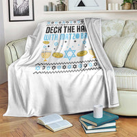 Deck The Halls With Matzo Balls Throw Blanket Funny Ugly Jewish Holiday Gift - Wonder Print Shop