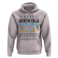Deck The Halls With Matzo Balls Hoodie Funny Ugly Jewish Holiday Gift - Wonder Print Shop