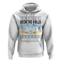 Deck The Halls With Matzo Balls Hoodie Funny Ugly Jewish Holiday Gift - Wonder Print Shop