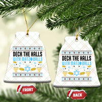 Deck The Halls With Matzo Balls Ceramic Ornament Funny Ugly Jewish Holiday Gift - Wonder Print Shop