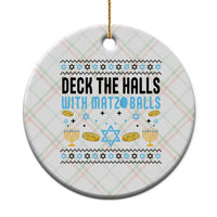 Deck The Halls With Matzo Balls Ceramic Ornament Funny Ugly Jewish Holiday Gift - Wonder Print Shop