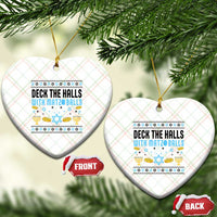 Deck The Halls With Matzo Balls Ceramic Ornament Funny Ugly Jewish Holiday Gift - Wonder Print Shop