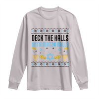 Deck The Halls With Matzo Balls Long Sleeve Shirt Funny Ugly Jewish Holiday Gift - Wonder Print Shop