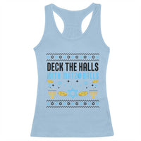 Deck The Halls With Matzo Balls Racerback Tank Top Funny Ugly Jewish Holiday Gift - Wonder Print Shop